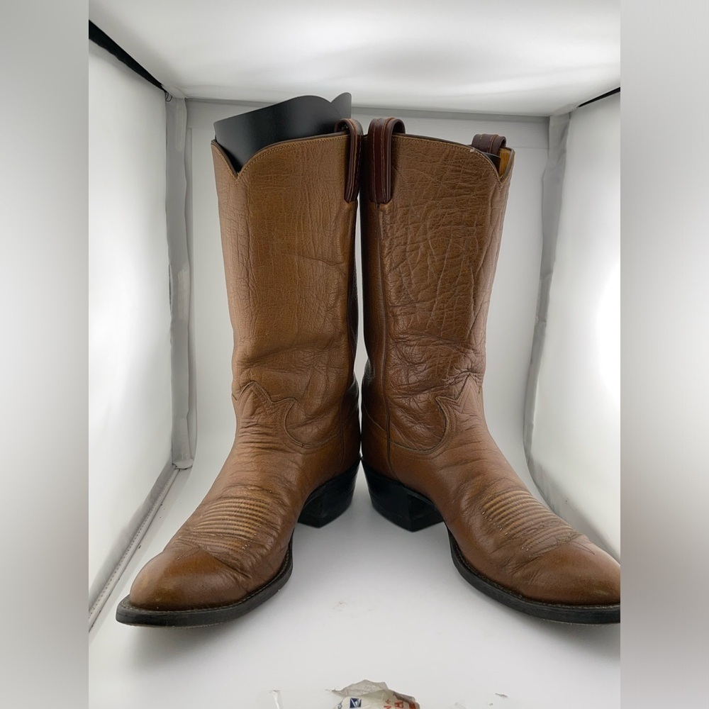 Tony Lama - Brown Textured- Handcrafted - Women's - Cowboy Boots- Size 10 B‌‌‍‍‍